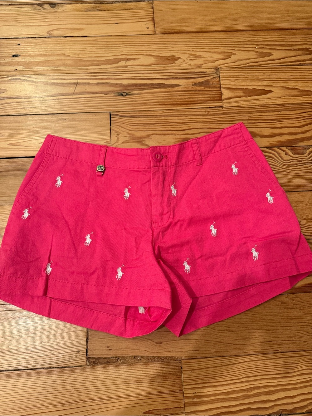 Ralph Lauren Hot Pink Embroidered Polo Chino Shorts